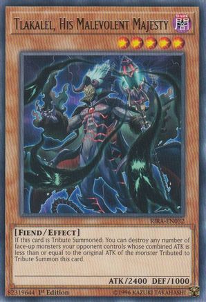 Tlakalel, His Malevolent Majesty (RIRA-EN032) - Rising Rampage 1st Edition - Premium Yugioh Single from Konami - Just $0.25! Shop now at Game Crave Tournament Store