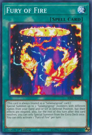 Fury of Fire (RIRA-EN054) - Rising Rampage Unlimited - Premium Yugioh Single from Konami - Just $0.25! Shop now at Game Crave Tournament Store