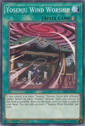 Yosenju Wind Worship (RIRA-EN057) - Rising Rampage 1st Edition - Premium Yugioh Single from Konami - Just $0.25! Shop now at Game Crave Tournament Store