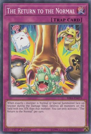 The Return to the Normal (RIRA-EN075) - Rising Rampage 1st Edition - Premium Yugioh Single from Konami - Just $0.25! Shop now at Game Crave Tournament Store