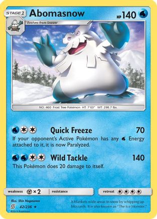 Abomasnow 42/236 - Unified Minds - Premium Pokemon Single from Nintendo - Just $0.50! Shop now at Game Crave Tournament Store