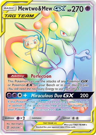 Mewtwo & Mew-GX 242/236 - Unified Minds Holofoil - Premium Pokemon Single from Nintendo - Just $140.97! Shop now at Game Crave Tournament Store