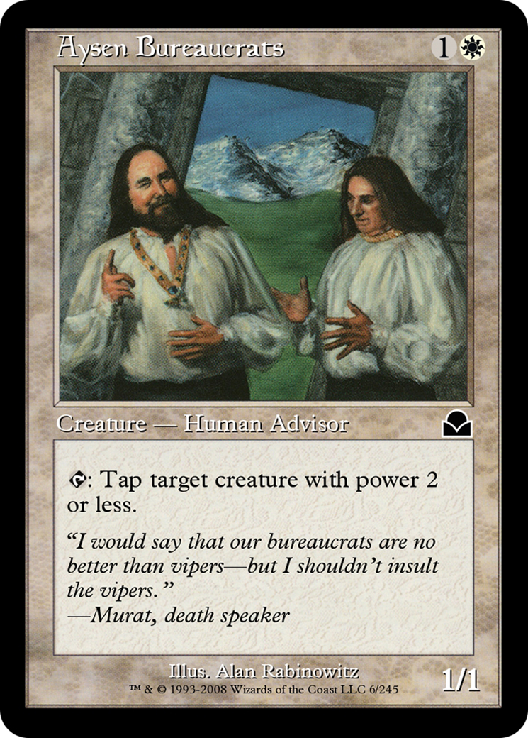 Aysen Bureaucrats (ME2-006) - Masters Edition II Foil - Premium MTG Single from Wizards of the Coast - Just $0! Shop now at Game Crave Tournament Store