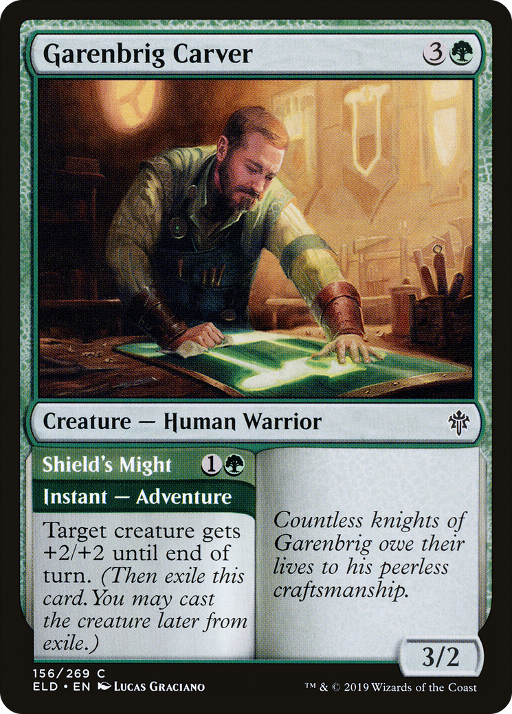 Garenbrig Carver // Shield's Might (ELD-156) - Throne of Eldraine - Premium MTG Single from Wizards of the Coast - Just $0.08! Shop now at Game Crave Tournament Store