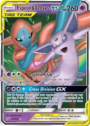 Espeon & Deoxys-GX 72/236 - Unified Minds Holofoil - Premium Pokemon Single from Nintendo - Just $6.50! Shop now at Game Crave Tournament Store