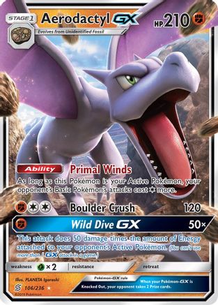 Aerodactyl-GX 106/236 - Unified Minds Holofoil - Premium Pokemon Single from Nintendo - Just $1.45! Shop now at Game Crave Tournament Store