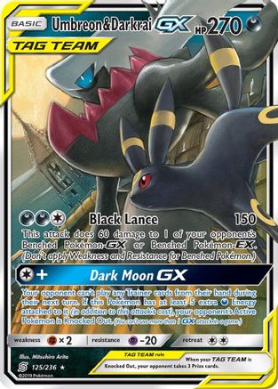 Umbreon & Darkrai-GX 125/236 - Unified Minds Holofoil - Premium Pokemon Single from Nintendo - Just $13.91! Shop now at Game Crave Tournament Store