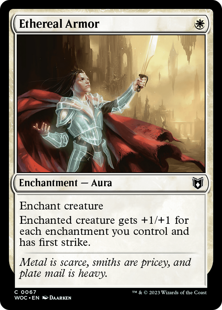 Ethereal Armor (WOC-067) - Wilds of Eldraine Commander - Premium MTG Single from Wizards of the Coast - Just $0.08! Shop now at Game Crave Tournament Store