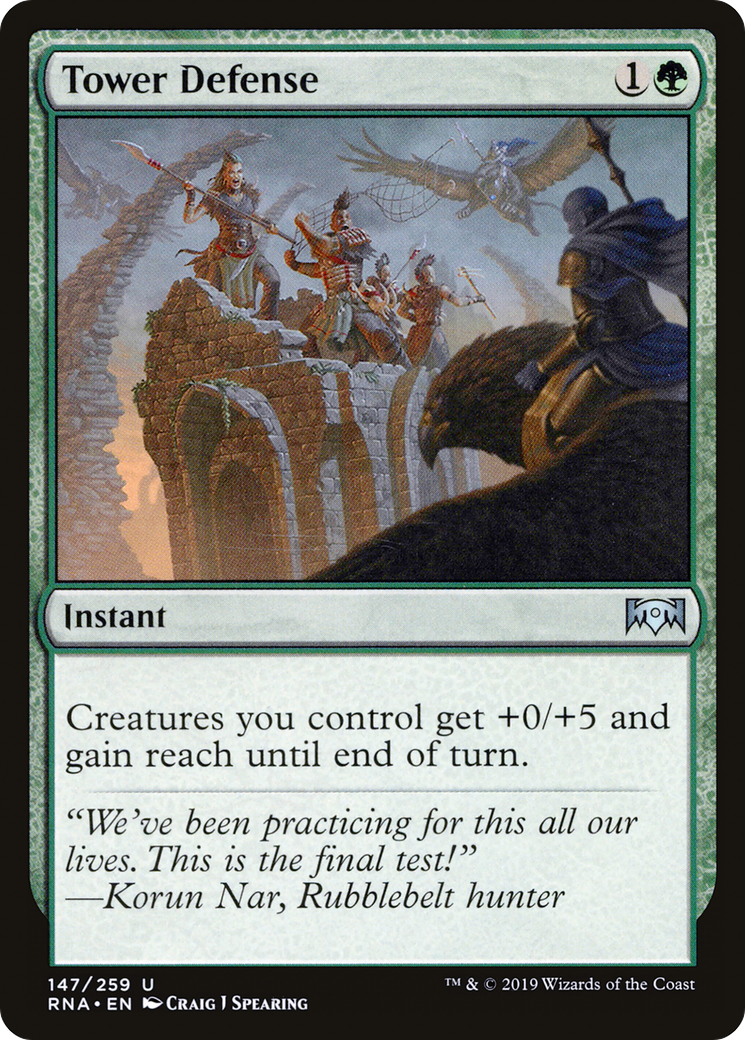 Tower Defense (RNA-147) - Ravnica Allegiance Foil - Premium MTG Single from Wizards of the Coast - Just $1.37! Shop now at Game Crave Tournament Store