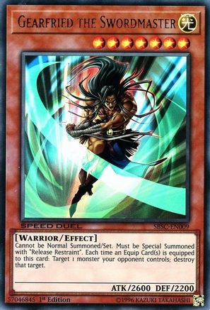 Gearfried the Swordmaster (SBSC-EN009) - Speed Duel: Scars of Battle 1st Edition - Premium Yugioh Single from Konami - Just $0.82! Shop now at Game Crave Tournament Store