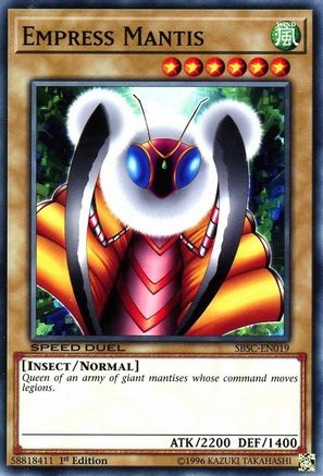 Empress Mantis (SBSC-EN019) - Speed Duel: Scars of Battle 1st Edition - Premium Yugioh Single from Konami - Just $0.25! Shop now at Game Crave Tournament Store