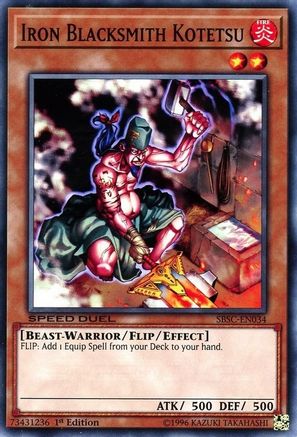 Iron Blacksmith Kotetsu (SBSC-EN034) - Speed Duel: Scars of Battle 1st Edition - Premium Yugioh Single from Konami - Just $0.26! Shop now at Game Crave Tournament Store