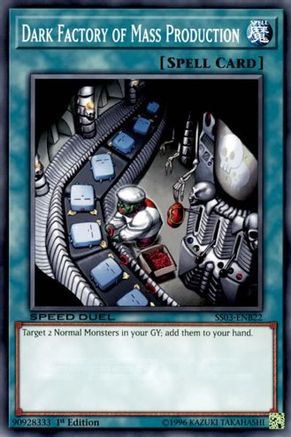 Dark Factory of Mass Production (SS03-ENB22) - Speed Duel Decks: Ultimate Predators 1st Edition - Premium Yugioh Single from Konami - Just $0.25! Shop now at Game Crave Tournament Store