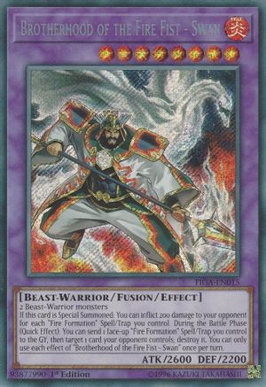 Brotherhood of the Fire Fist - Swan (FIGA-EN015) - Fists of the Gadgets 1st Edition - Premium Yugioh Single from Konami - Just $0.25! Shop now at Game Crave Tournament Store