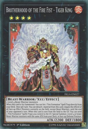 Brotherhood of the Fire Fist - Tiger King (FIGA-EN027) - Fists of the Gadgets 1st Edition - Premium Yugioh Single from Konami - Just $0.25! Shop now at Game Crave Tournament Store