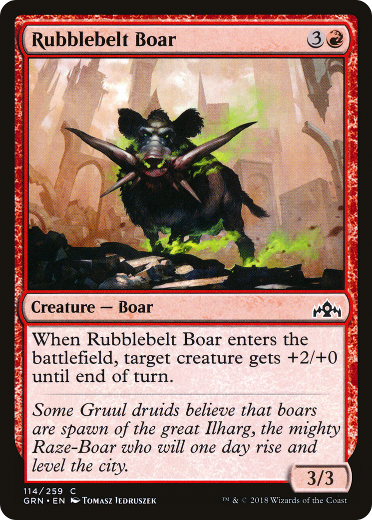 Rubblebelt Boar (GRN-114) - Guilds of Ravnica Foil - Premium MTG Single from Wizards of the Coast - Just $0.25! Shop now at Game Crave Tournament Store