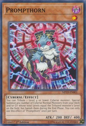 Prompthorn (MP19-EN001) - 2019 Gold Sarcophagus Tin Mega Pack Unlimited - Premium Yugioh Single from Konami - Just $0.25! Shop now at Game Crave Tournament Store