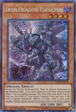 Iron Dragon Tiamaton (MP19-EN016) - 2019 Gold Sarcophagus Tin Mega Pack Unlimited - Premium Yugioh Single from Konami - Just $0.26! Shop now at Game Crave Tournament Store