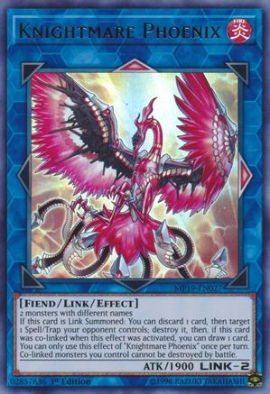 Knightmare Phoenix (MP19-EN027) - 2019 Gold Sarcophagus Tin Mega Pack Unlimited - Premium Yugioh Single from Konami - Just $0.97! Shop now at Game Crave Tournament Store