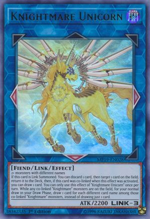 Knightmare Unicorn (MP19-EN028) - 2019 Gold Sarcophagus Tin Mega Pack Unlimited - Premium Yugioh Single from Konami - Just $2.15! Shop now at Game Crave Tournament Store