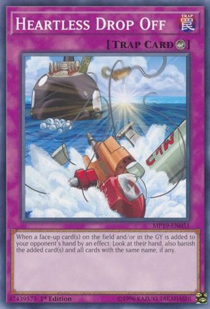 Heartless Drop Off (MP19-EN051) - 2019 Gold Sarcophagus Tin Mega Pack 1st Edition - Premium Yugioh Single from Konami - Just $0.08! Shop now at Game Crave Tournament Store
