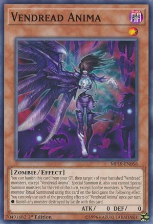 Vendread Anima (MP19-EN056) - 2019 Gold Sarcophagus Tin Mega Pack Unlimited - Premium Yugioh Single from Konami - Just $0.25! Shop now at Game Crave Tournament Store