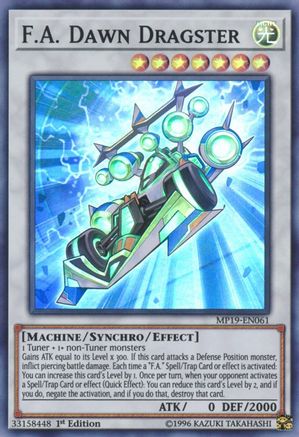 F.A. Dawn Dragster (MP19-EN061) - 2019 Gold Sarcophagus Tin Mega Pack 1st Edition - Premium Yugioh Single from Konami - Just $4.47! Shop now at Game Crave Tournament Store