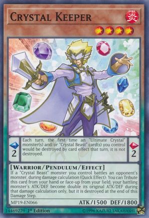 Crystal Keeper (MP19-EN066) - 2019 Gold Sarcophagus Tin Mega Pack 1st Edition - Premium Yugioh Single from Konami - Just $0.25! Shop now at Game Crave Tournament Store
