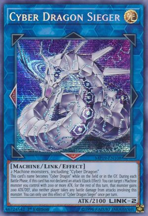 Cyber Dragon Sieger (MP19-EN108) - 2019 Gold Sarcophagus Tin Mega Pack Unlimited - Premium Yugioh Single from Konami - Just $2.85! Shop now at Game Crave Tournament Store