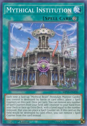 Mythical Institution (MP19-EN120) - 2019 Gold Sarcophagus Tin Mega Pack 1st Edition - Premium Yugioh Single from Konami - Just $0.25! Shop now at Game Crave Tournament Store