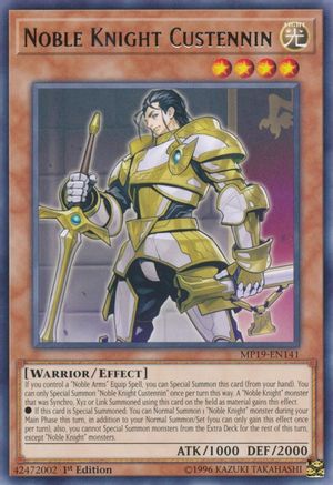 Noble Knight Custennin (MP19-EN141) - 2019 Gold Sarcophagus Tin Mega Pack 1st Edition - Premium Yugioh Single from Konami - Just $0.26! Shop now at Game Crave Tournament Store