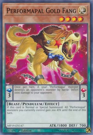 Performapal Gold Fang (MP19-EN147) - 2019 Gold Sarcophagus Tin Mega Pack Unlimited - Premium Yugioh Single from Konami - Just $0.25! Shop now at Game Crave Tournament Store