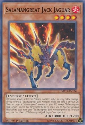 Salamangreat Jack Jaguar (MP19-EN156) - 2019 Gold Sarcophagus Tin Mega Pack Unlimited - Premium Yugioh Single from Konami - Just $0.25! Shop now at Game Crave Tournament Store