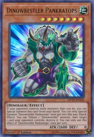 Dinowrestler Pankratops (MP19-EN160) - 2019 Gold Sarcophagus Tin Mega Pack 1st Edition - Premium Yugioh Single from Konami - Just $0.42! Shop now at Game Crave Tournament Store
