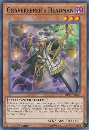 Gravekeeper's Headman (MP19-EN163) - 2019 Gold Sarcophagus Tin Mega Pack 1st Edition - Premium Yugioh Single from Konami - Just $0.38! Shop now at Game Crave Tournament Store