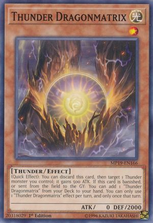 Thunder Dragonmatrix (MP19-EN166) - 2019 Gold Sarcophagus Tin Mega Pack Unlimited - Premium Yugioh Single from Konami - Just $0.25! Shop now at Game Crave Tournament Store