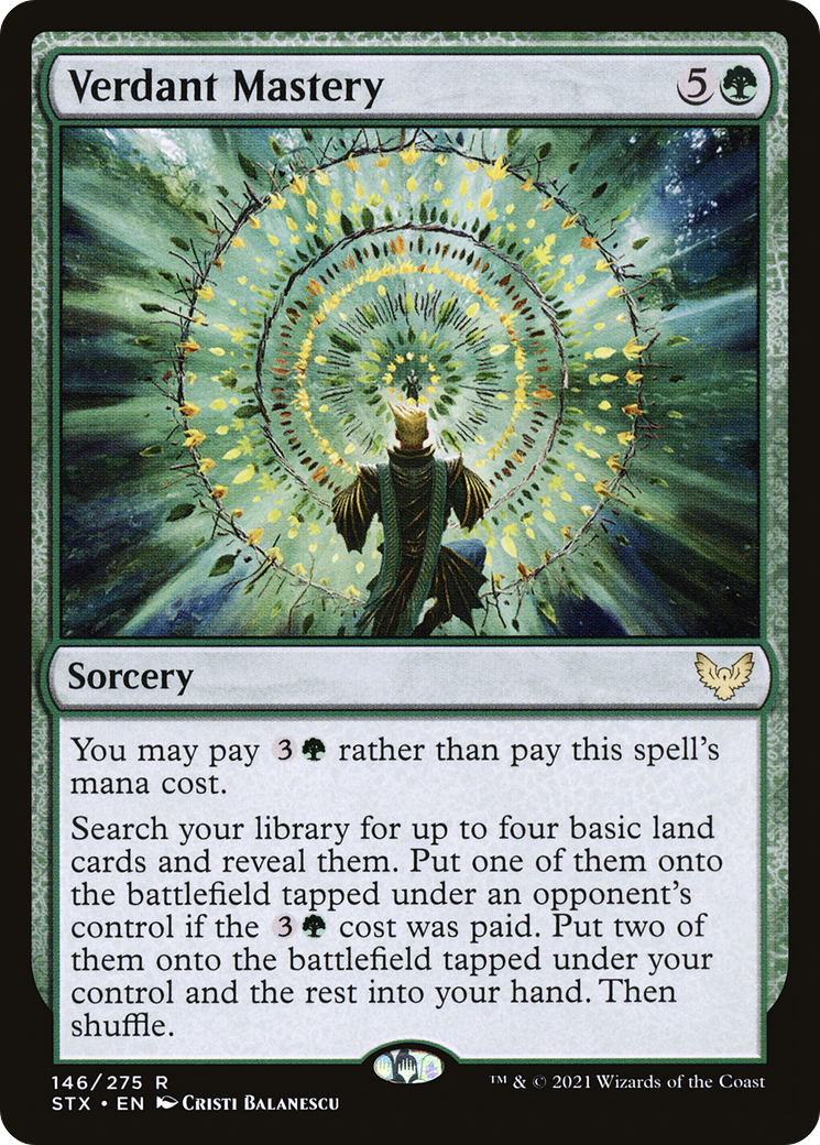 Verdant Mastery (STX-146) - Strixhaven: School of Mages Foil - Premium MTG Single from Wizards of the Coast - Just $0.08! Shop now at Game Crave Tournament Store