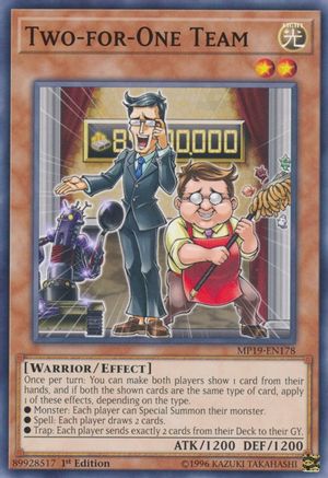 Two-for-One Team (MP19-EN178) - 2019 Gold Sarcophagus Tin Mega Pack 1st Edition - Premium Yugioh Single from Konami - Just $0.25! Shop now at Game Crave Tournament Store