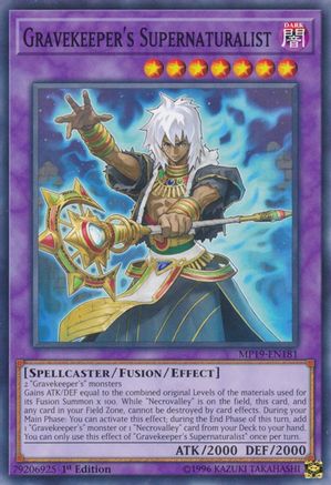 Gravekeeper's Supernaturalist (MP19-EN181) - 2019 Gold Sarcophagus Tin Mega Pack 1st Edition - Premium Yugioh Single from Konami - Just $0.40! Shop now at Game Crave Tournament Store