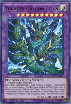 Thunder Dragon Titan (MP19-EN182) - 2019 Gold Sarcophagus Tin Mega Pack Unlimited - Premium Yugioh Single from Konami - Just $0.56! Shop now at Game Crave Tournament Store