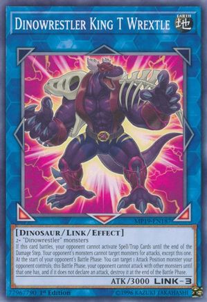 Dinowrestler King T Wrextle (MP19-EN187) - 2019 Gold Sarcophagus Tin Mega Pack Unlimited - Premium Yugioh Single from Konami - Just $0.25! Shop now at Game Crave Tournament Store