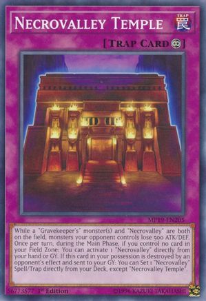 Necrovalley Temple (MP19-EN205) - 2019 Gold Sarcophagus Tin Mega Pack Unlimited - Premium Yugioh Single from Konami - Just $0.28! Shop now at Game Crave Tournament Store