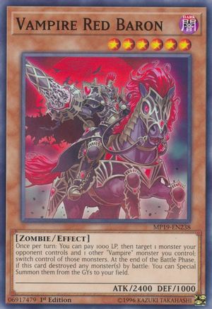 Vampire Red Baron (MP19-EN238) - 2019 Gold Sarcophagus Tin Mega Pack Unlimited - Premium Yugioh Single from Konami - Just $0.25! Shop now at Game Crave Tournament Store