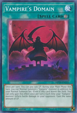 Vampire's Domain (MP19-EN241) - 2019 Gold Sarcophagus Tin Mega Pack 1st Edition - Premium Yugioh Single from Konami - Just $0.57! Shop now at Game Crave Tournament Store