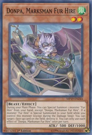 Donpa, Marksman Fur Hire (MP19-EN244) - 2019 Gold Sarcophagus Tin Mega Pack 1st Edition - Premium Yugioh Single from Konami - Just $0.36! Shop now at Game Crave Tournament Store