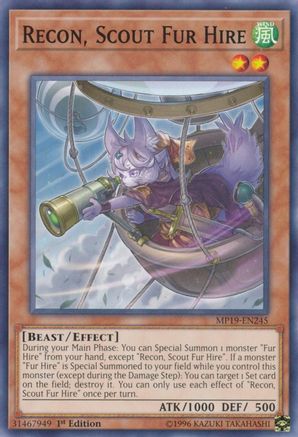 Recon, Scout Fur Hire (MP19-EN245) - 2019 Gold Sarcophagus Tin Mega Pack Unlimited - Premium Yugioh Single from Konami - Just $0.26! Shop now at Game Crave Tournament Store