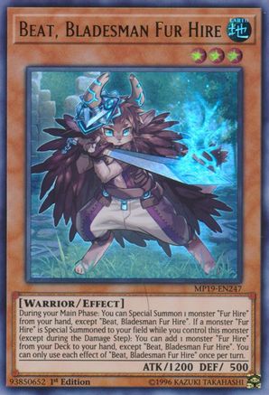 Beat, Bladesman Fur Hire (MP19-EN247) - 2019 Gold Sarcophagus Tin Mega Pack 1st Edition - Premium Yugioh Single from Konami - Just $1.10! Shop now at Game Crave Tournament Store