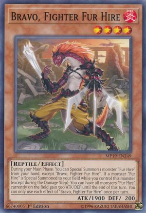 Bravo, Fighter Fur Hire (MP19-EN249) - 2019 Gold Sarcophagus Tin Mega Pack Unlimited - Premium Yugioh Single from Konami - Just $0.25! Shop now at Game Crave Tournament Store