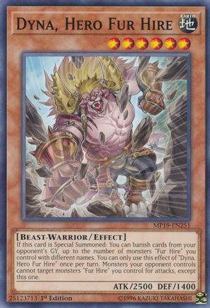 Dyna, Hero Fur Hire (MP19-EN251) - 2019 Gold Sarcophagus Tin Mega Pack 1st Edition - Premium Yugioh Single from Konami - Just $0.26! Shop now at Game Crave Tournament Store