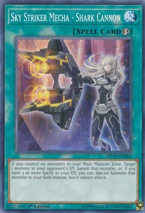 Sky Striker Mecha - Shark Cannon (MP19-EN266) - 2019 Gold Sarcophagus Tin Mega Pack 1st Edition - Premium Yugioh Single from Konami - Just $0.30! Shop now at Game Crave Tournament Store